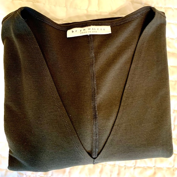 Bryn Walker black V-neck oversized long tunic top pockets Large Lagenlook L-XL - Picture 5 of 16